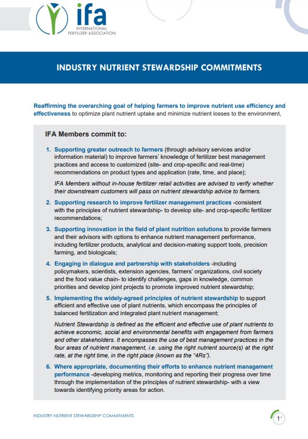 Industry Nutrient Stewardship Commitments