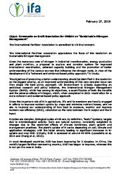 Comments on UNEA4 Draft Resolution “Sustainable Nitrogen Management”
