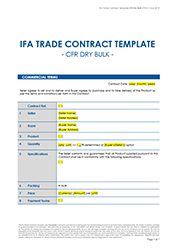 IFA Trade Contract Template – CFR Dry Bulk (Word Format)
