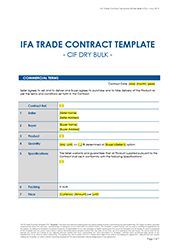 IFA Trade Contract Template – CIF Dry Bulk (Word Format
