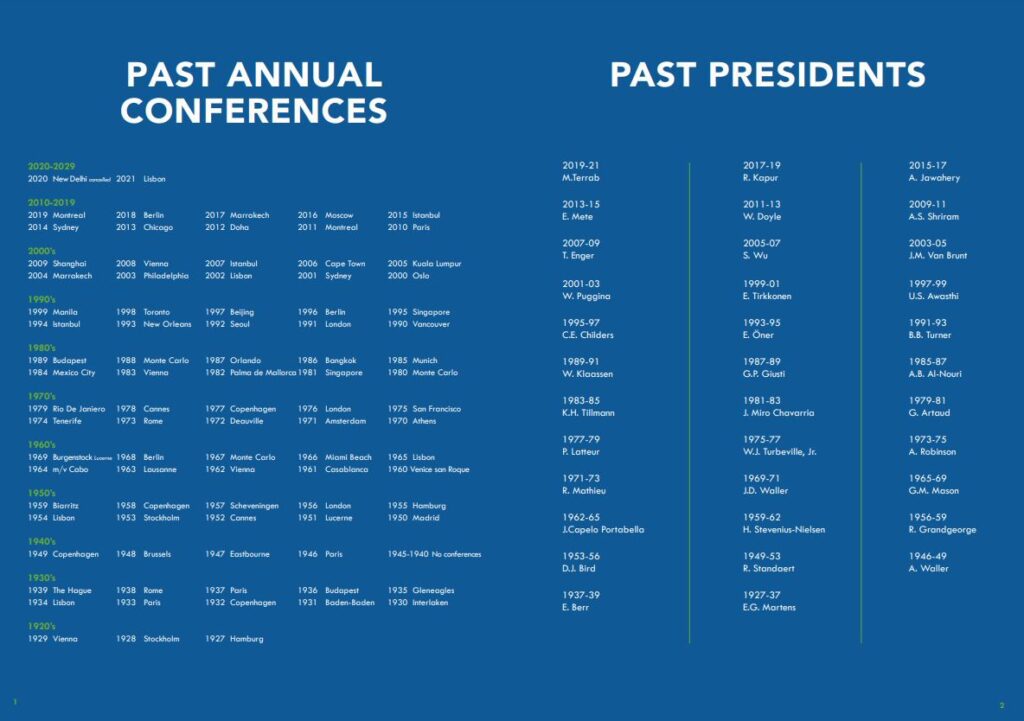 Past IFA Conferences & IFA Presidents