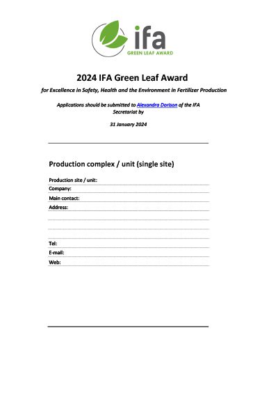 2024 Green Leaf Award Application Form