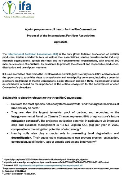 A Joint Program on Soil Health for the Rio Conventions